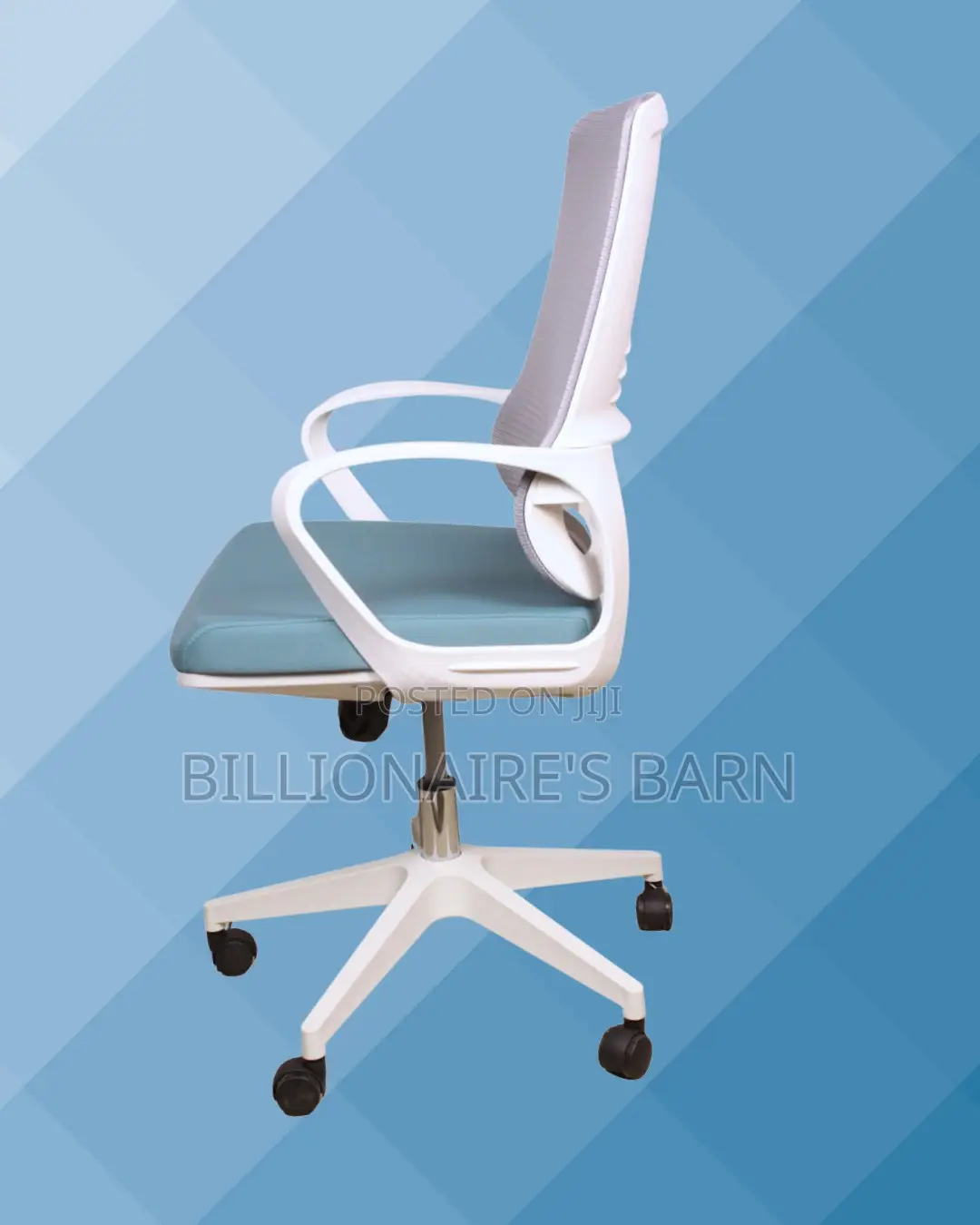 Orthopedic White Ergonomic Mesh Office Chair — Smooth-Rolling Mobility