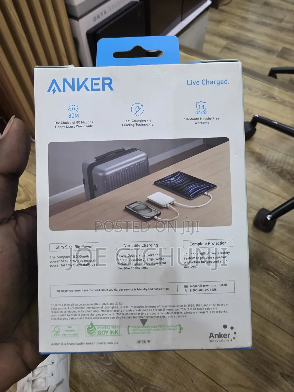 Anker Power Bank With Built-in Usb-c Cable (10,000 Mah, 22.5w Usb-c)