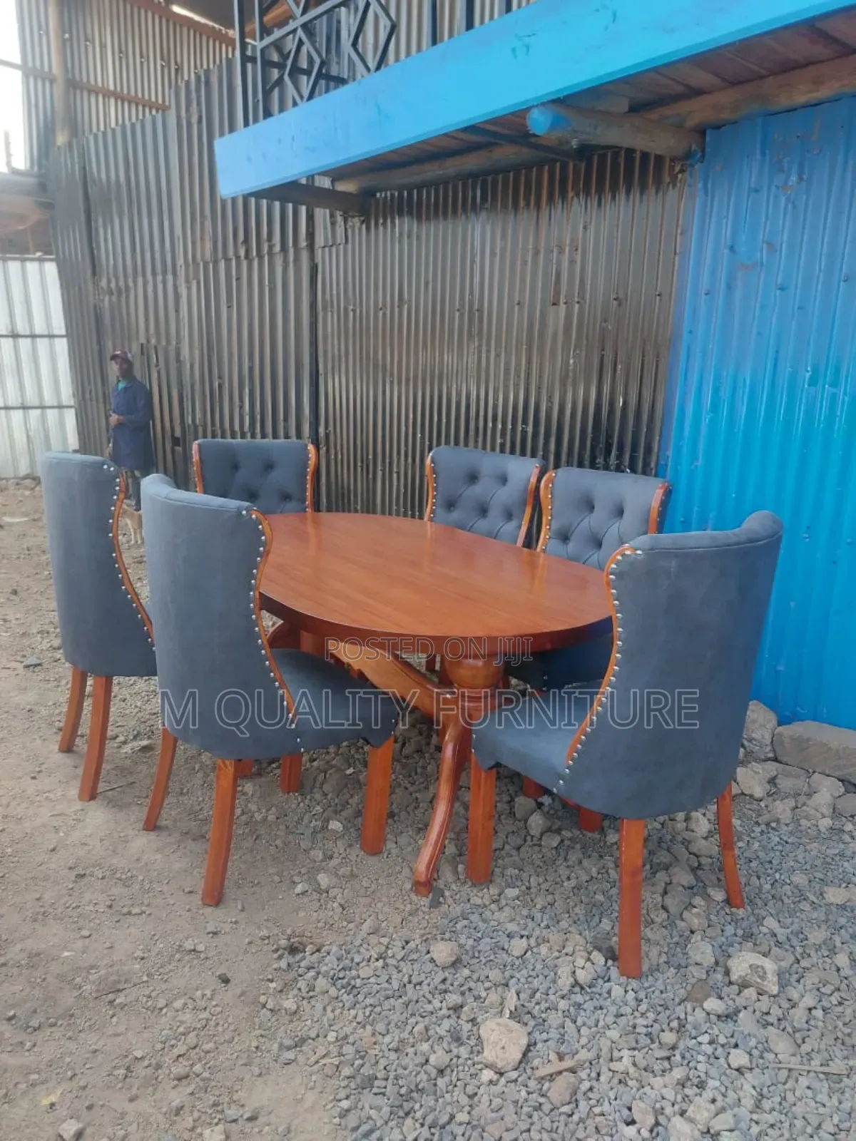 6 Seater Oval Dining Set