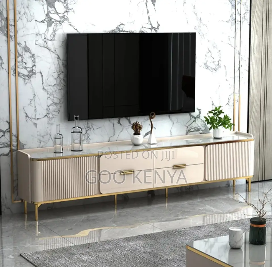 Home Tv Cabinet; White Wooden Tv Stand With Drawers
