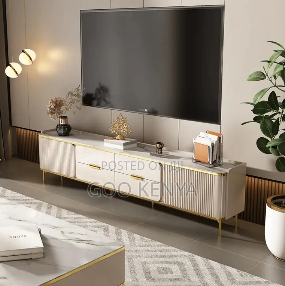 Home Tv Cabinet; White Wooden Tv Stand With Drawers