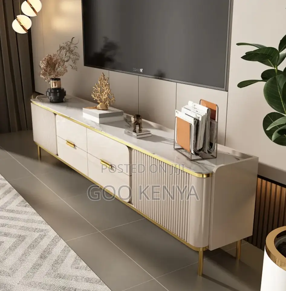 Home Tv Cabinet; White Wooden Tv Stand With Drawers