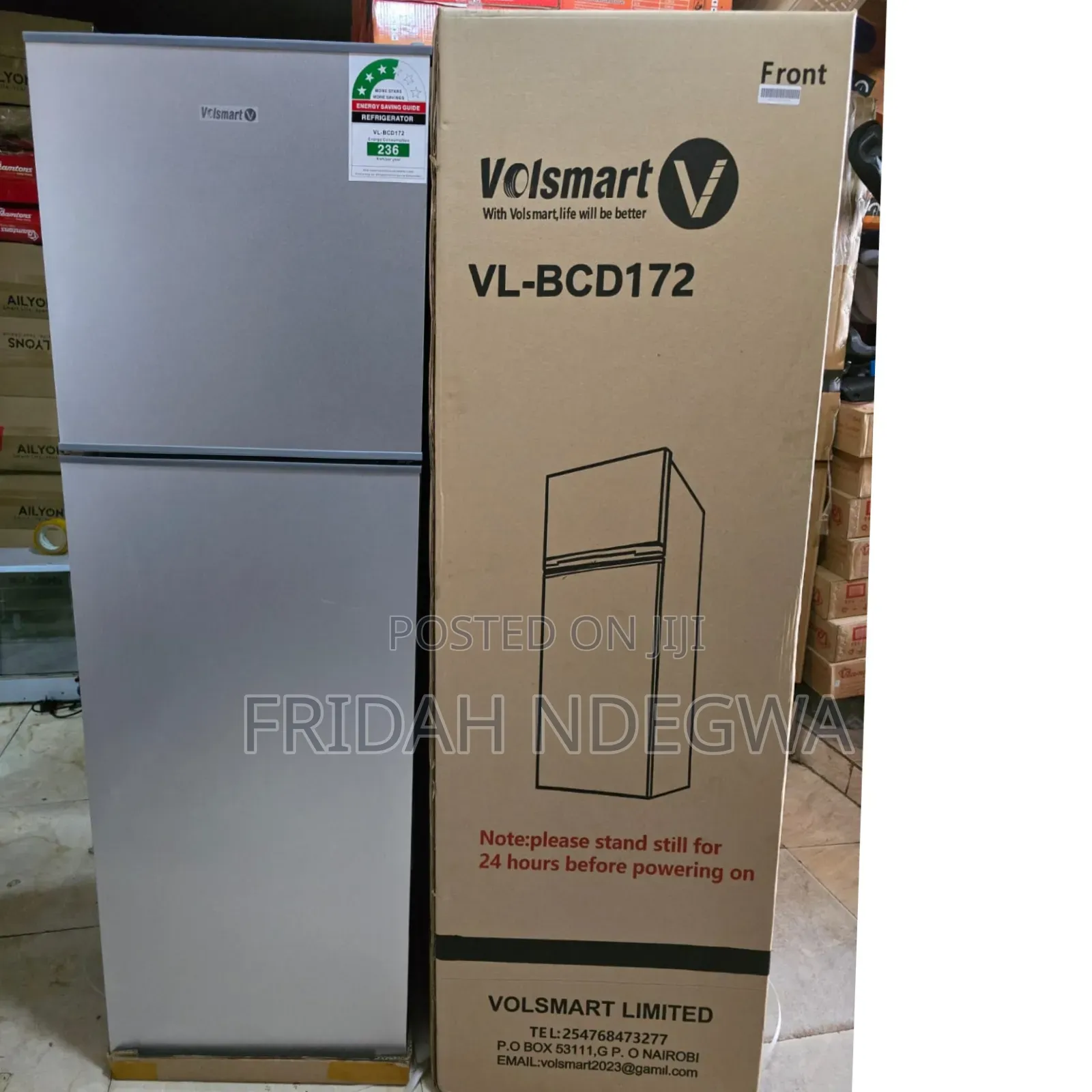 Silver Volsmart 172litres Double Door Refrigerator