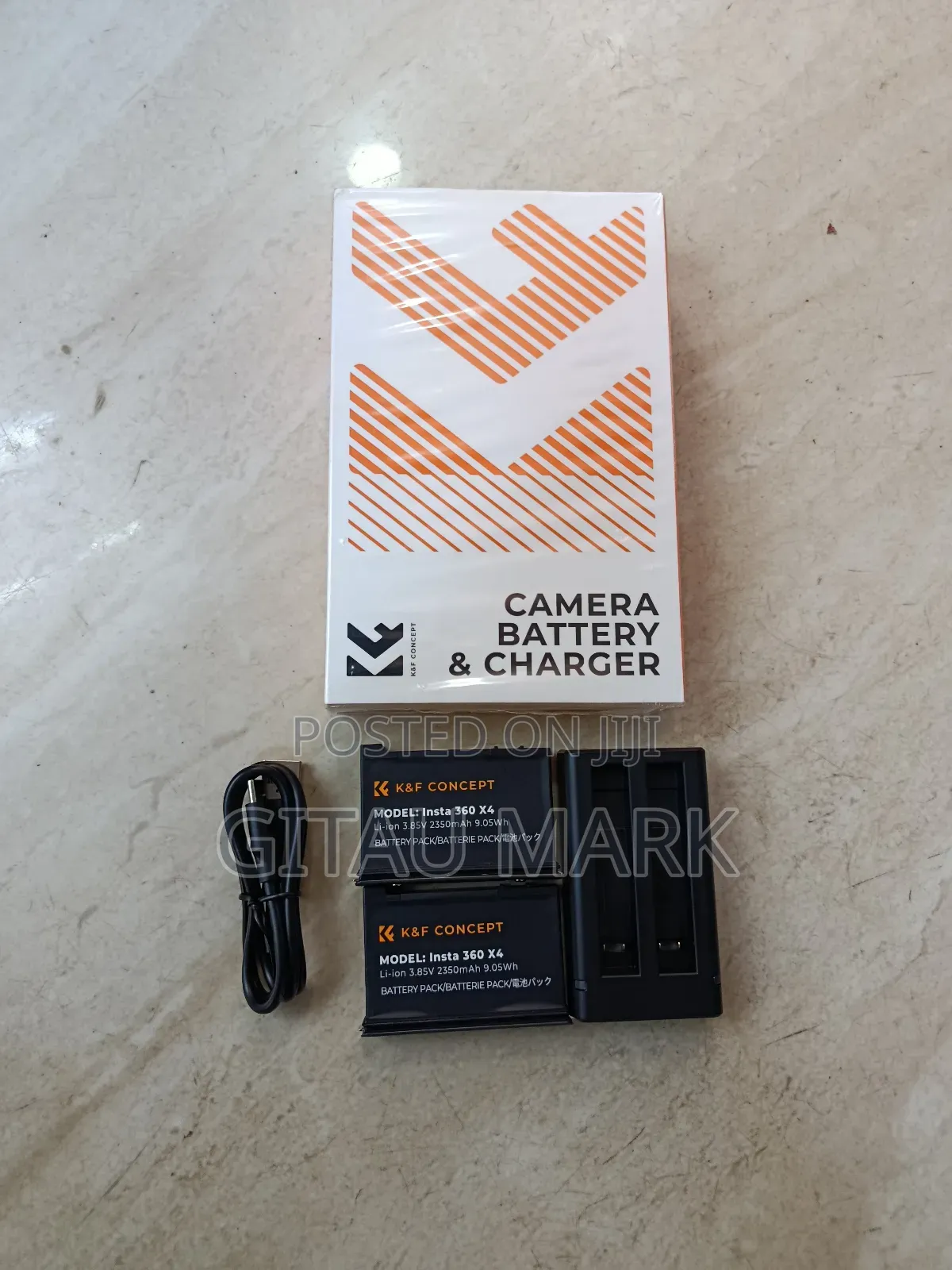 K F Concept Insta 360 X4 Battery Kit(2 Batteries +Dual Charger)