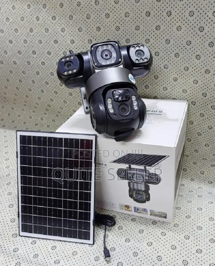 Triple-Lens 4g Solar CCTV Surveillance Camerathree Lenses and Screens