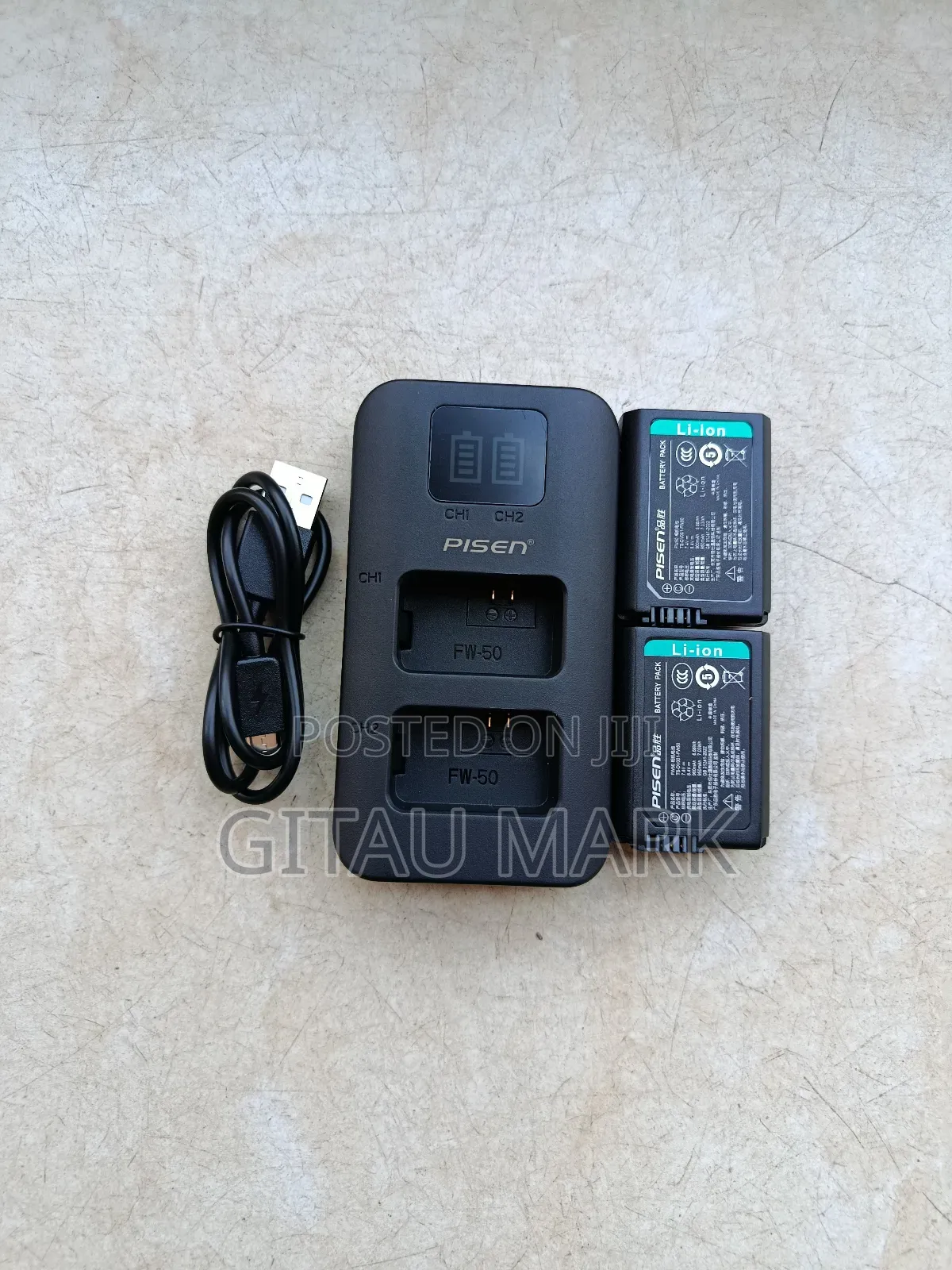 Pisen Battery Kit for Np Fw50 Battery(2 Batteries+Dual Charger)