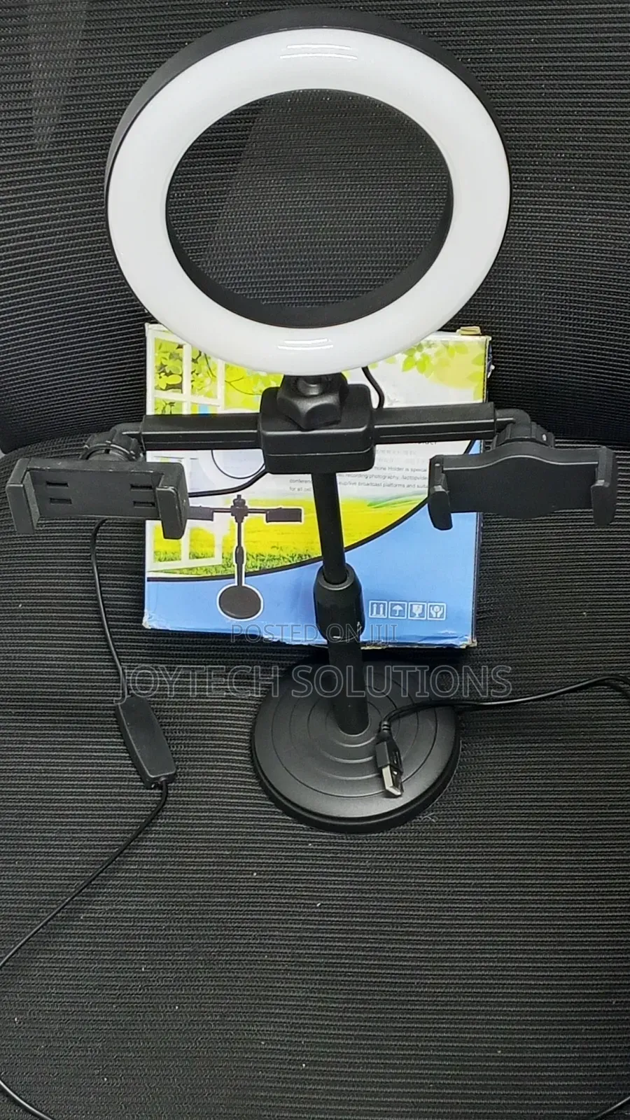 Dimmable Led Table Stand Ring Light With Phone Holder Stand