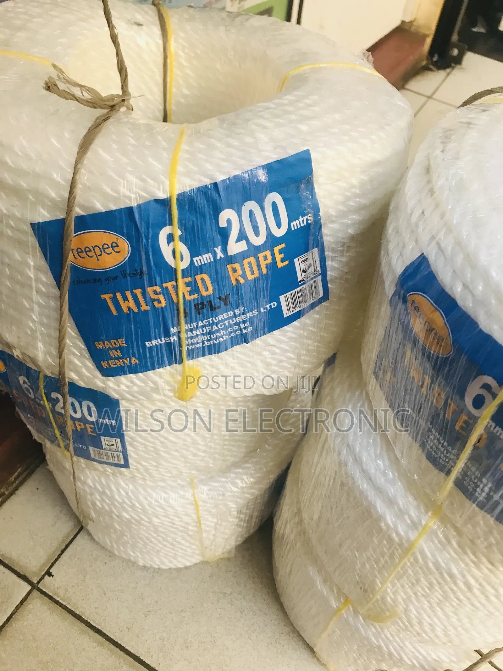 Heavy Duty Twisted Nylon Rope. 6mm X 200m