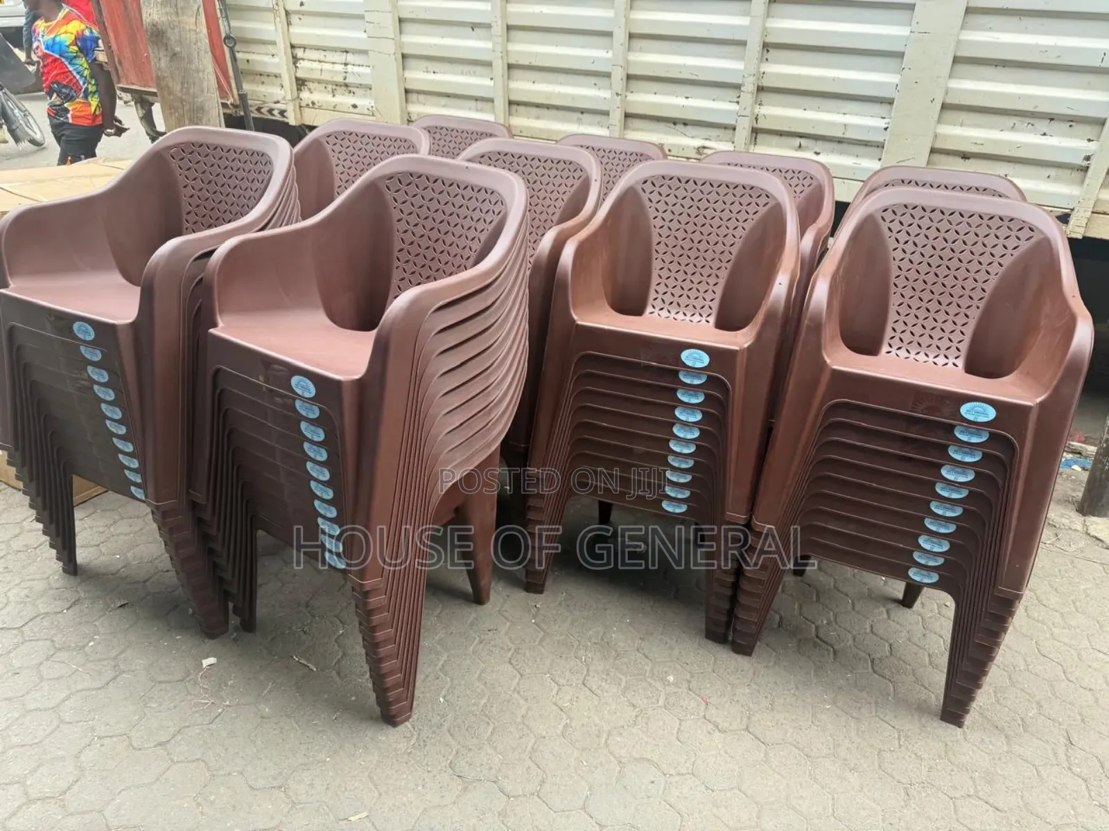 Brown Skyplast Plastic Chairs. Heavy-Duty Plastic Chairs