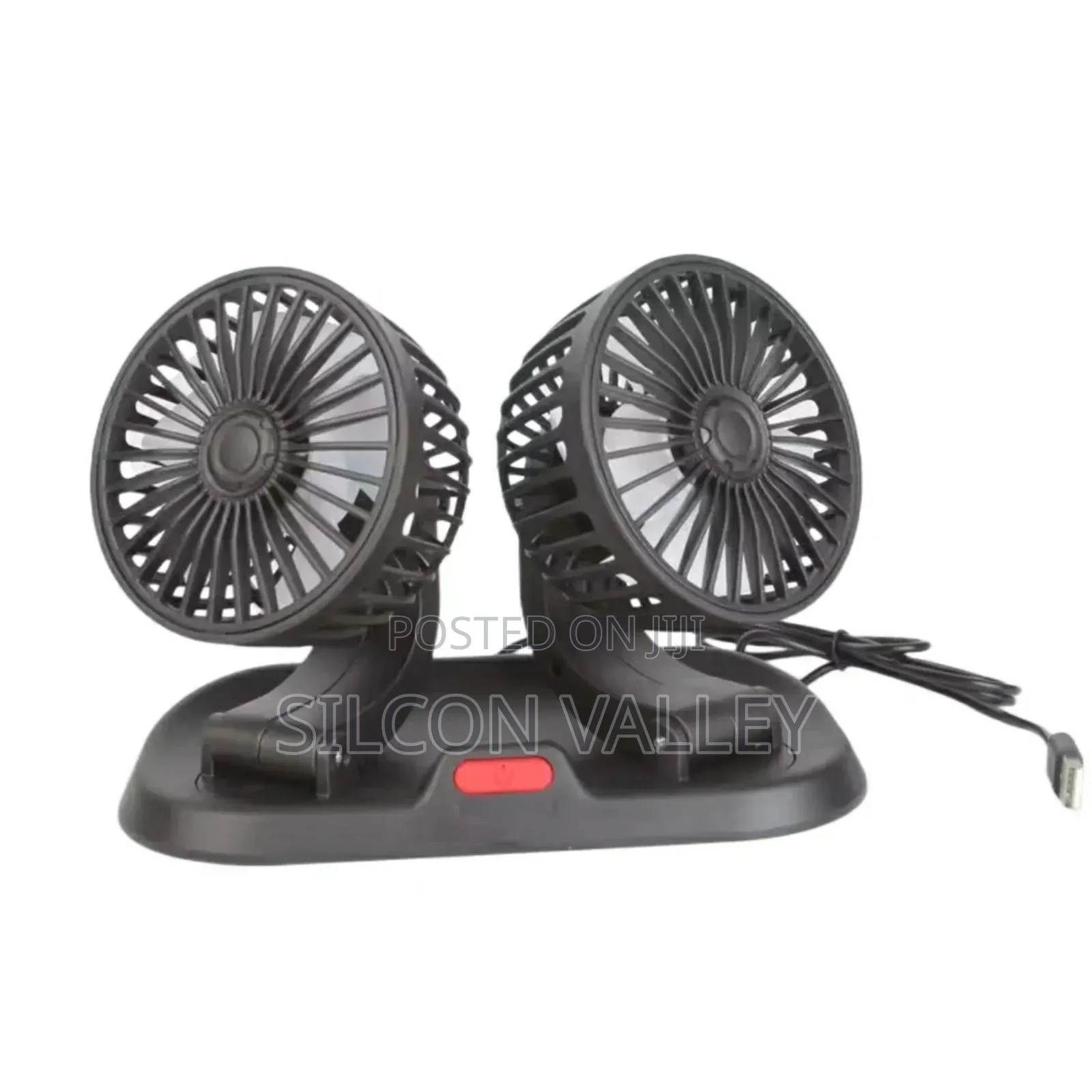 Dual Head Car Fan 360° Rotation Car Auto Air Cooling Fan 12v
