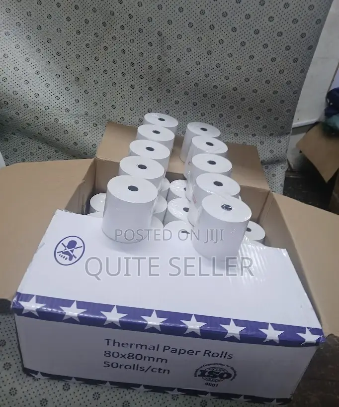 80mm Thermal Paper Roll 50 Pieces Full Box With Smooth and Shinny Face