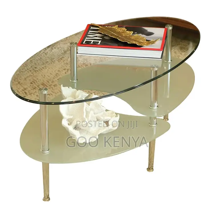 Home Coffee Table; Oval Living Room Side Glass Tea Table