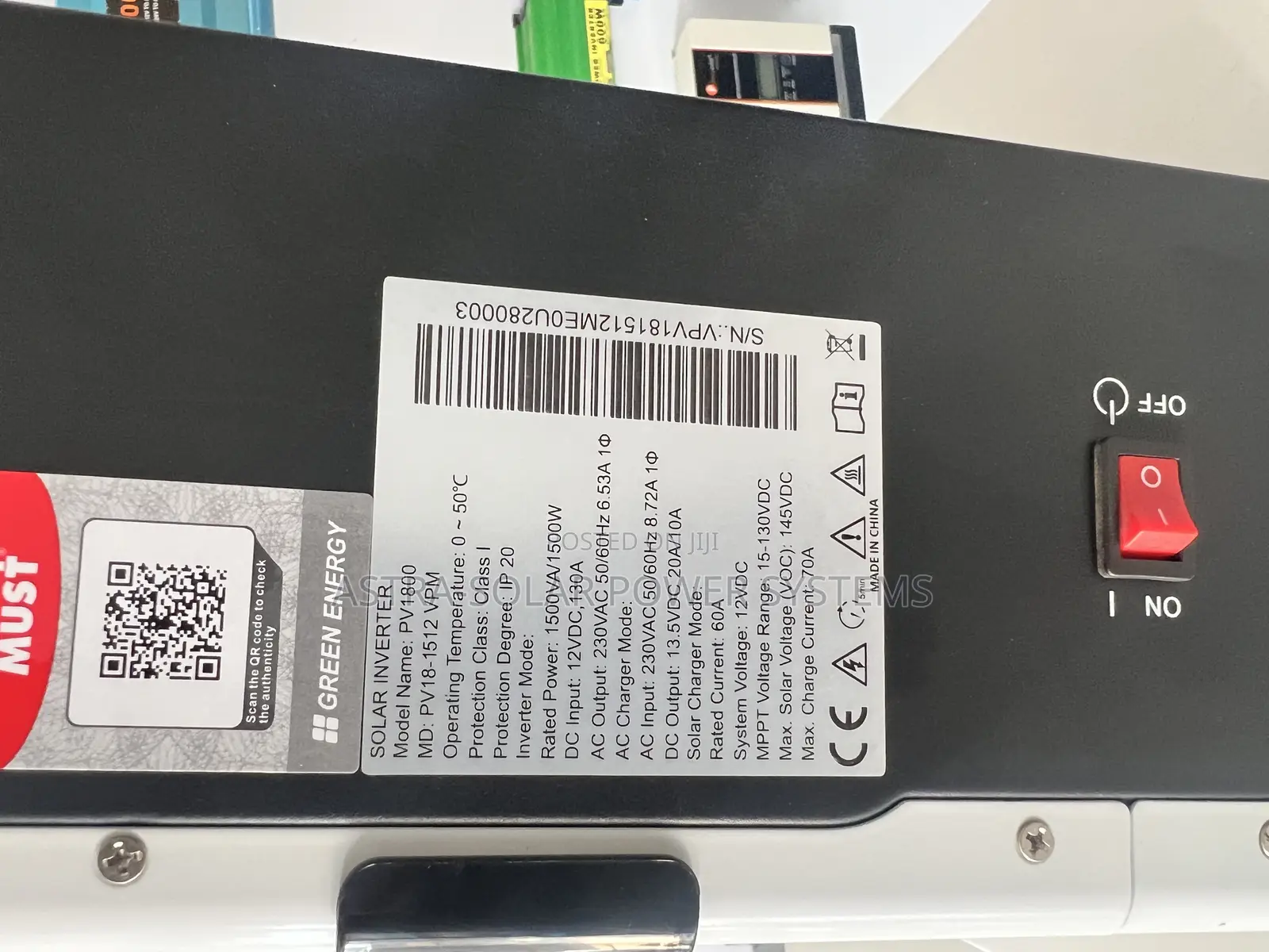 Must 1.5kva 12v 60a Solar Inverter