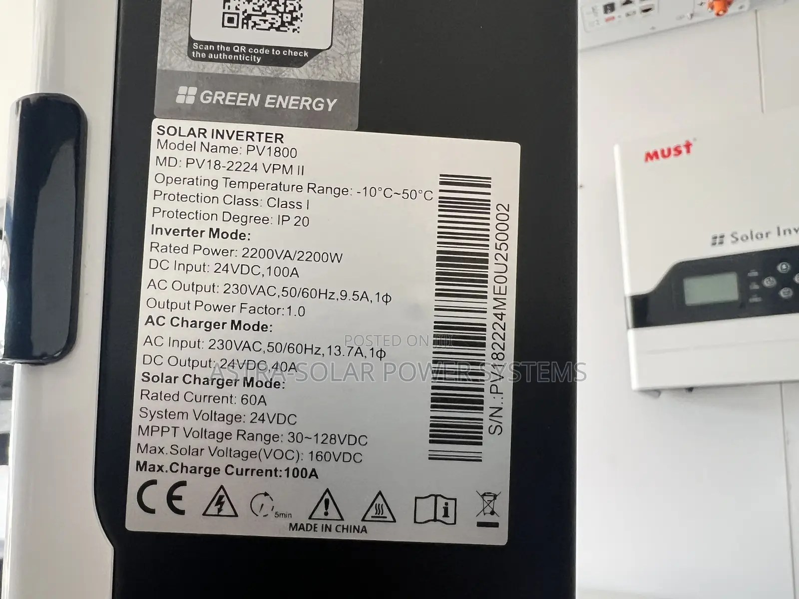 Must 2.2kva 24v 60a Hybrid Solar Inverter (2kva)