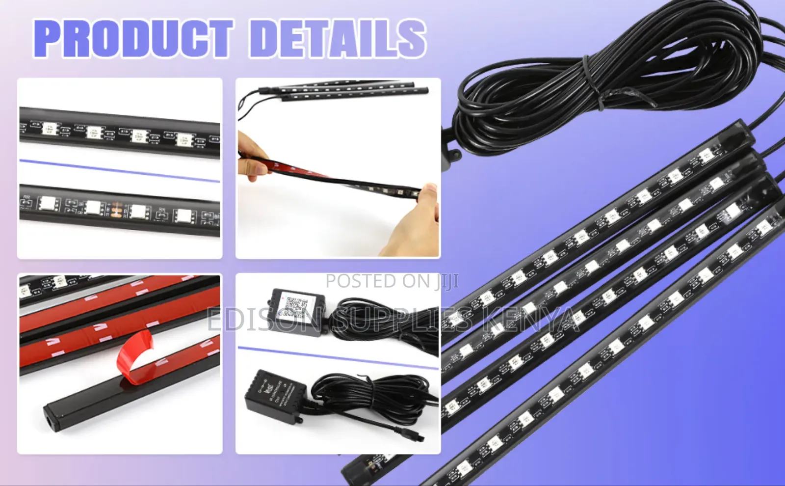Car Ambient Lighting Strips Led Fancy Voice + Remote Control Dc 12v