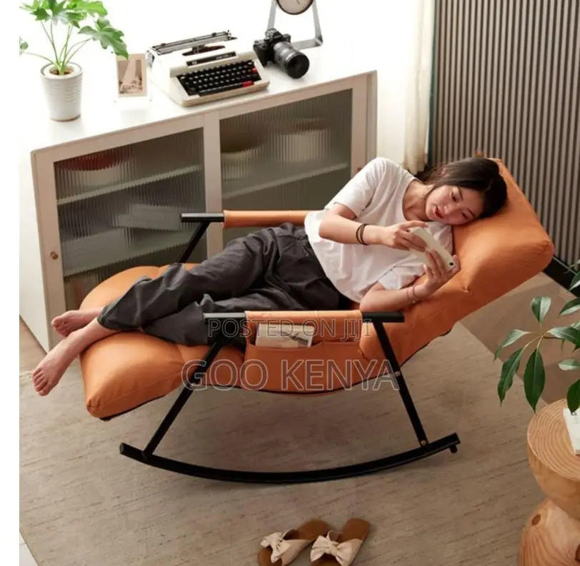 Balcony/Outdoor Chair;Modern Padded Fabric Rocking Chair With Cushion
