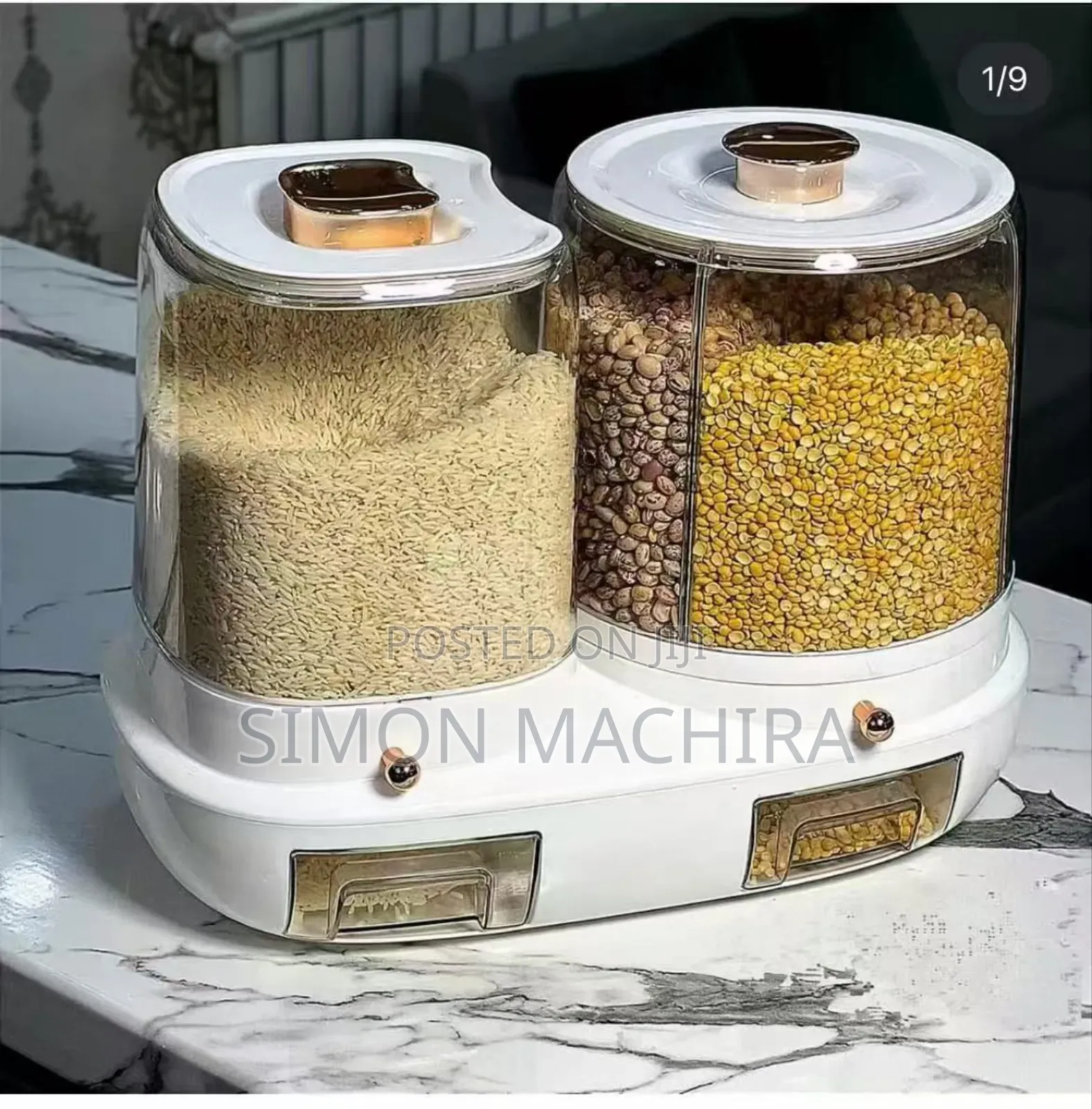 Double Grain Storage Rotatable Dispenser