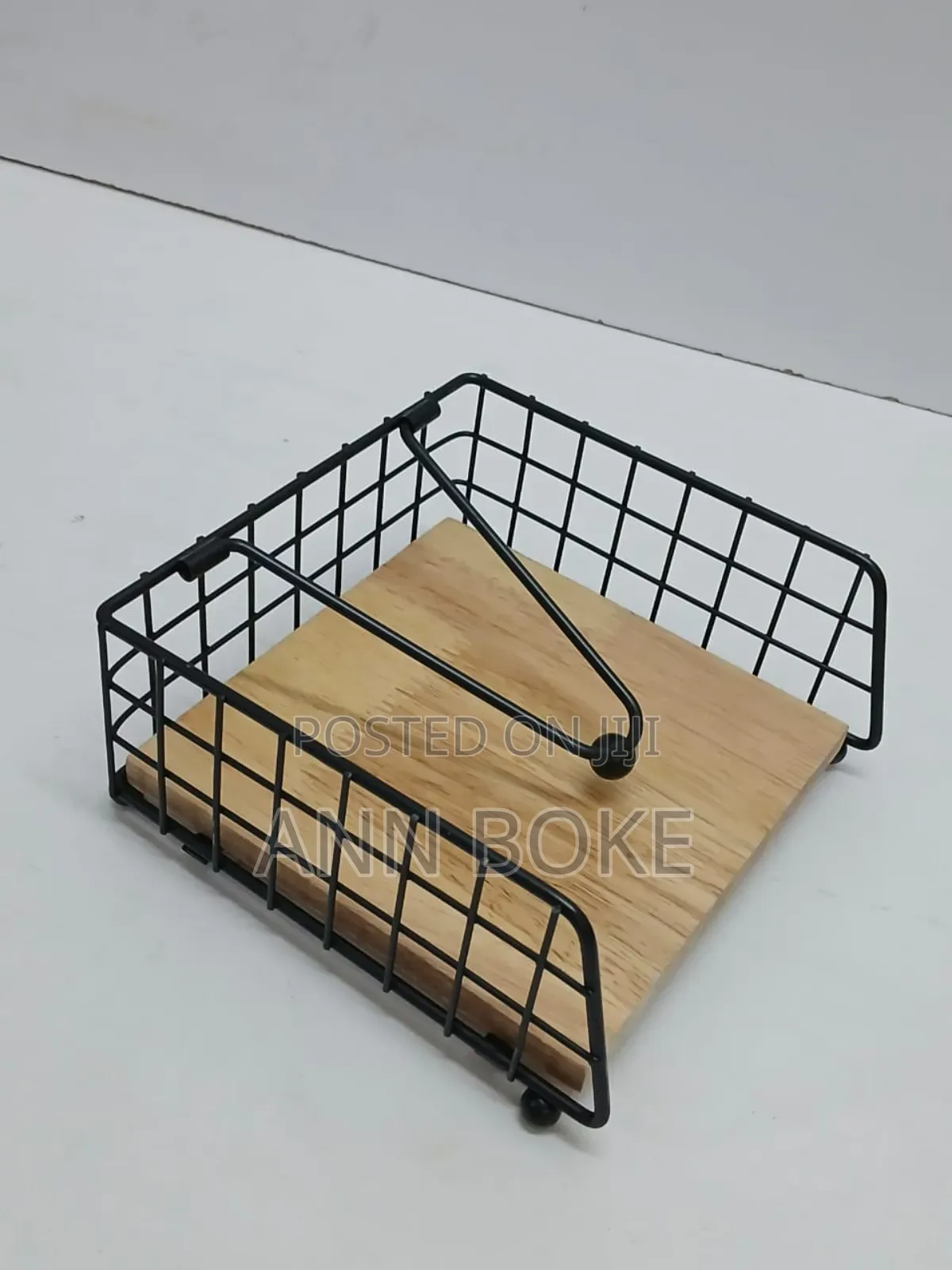 *Golden Flip Serviette Holder With Wooden Base* Rust Resistant