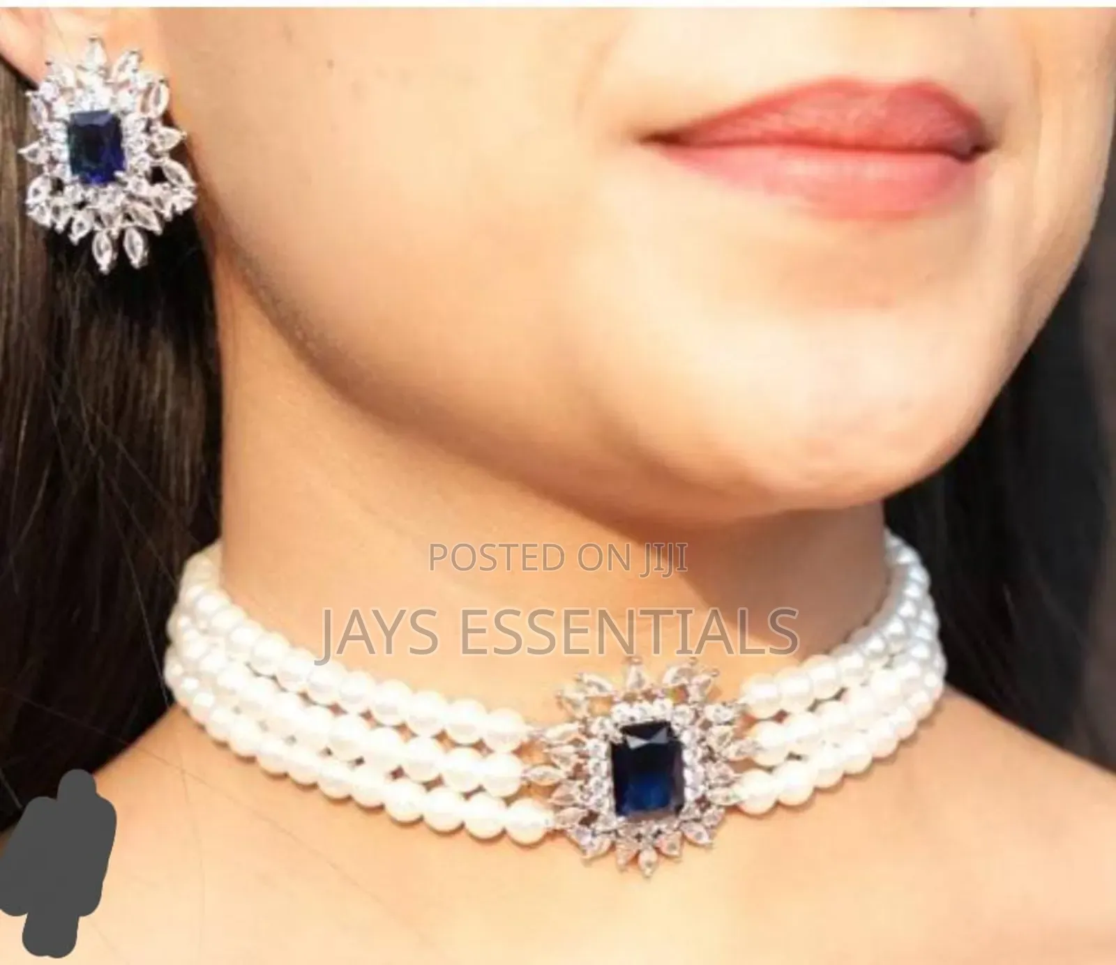 Pearl Necklace and Earrings Set