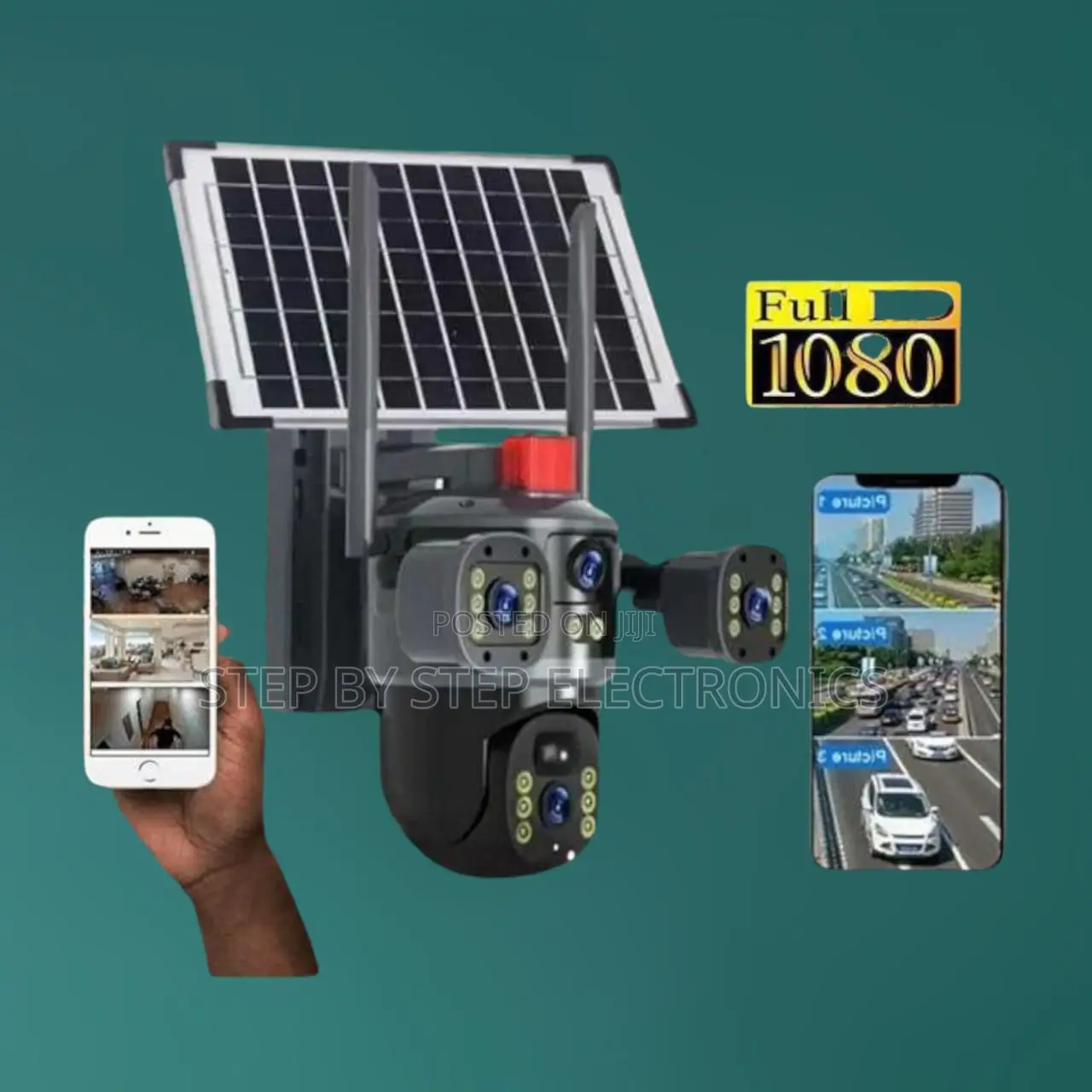 Outdoor Solar Powered 12mp 4g PTZ 4lens CCTV Camera With Motion Alerts