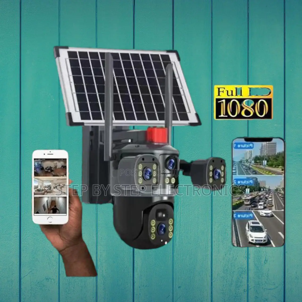 Solar CCTV 12mp 4g PTZ Rotating 4 Lens Camera With Auto Tracking