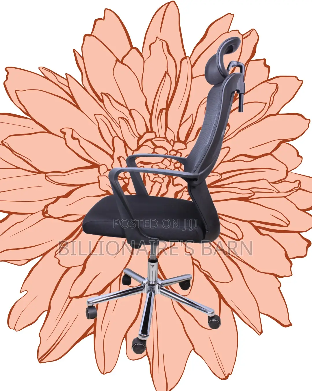 Plush High Back Mesh Office Chair | Headrest Support