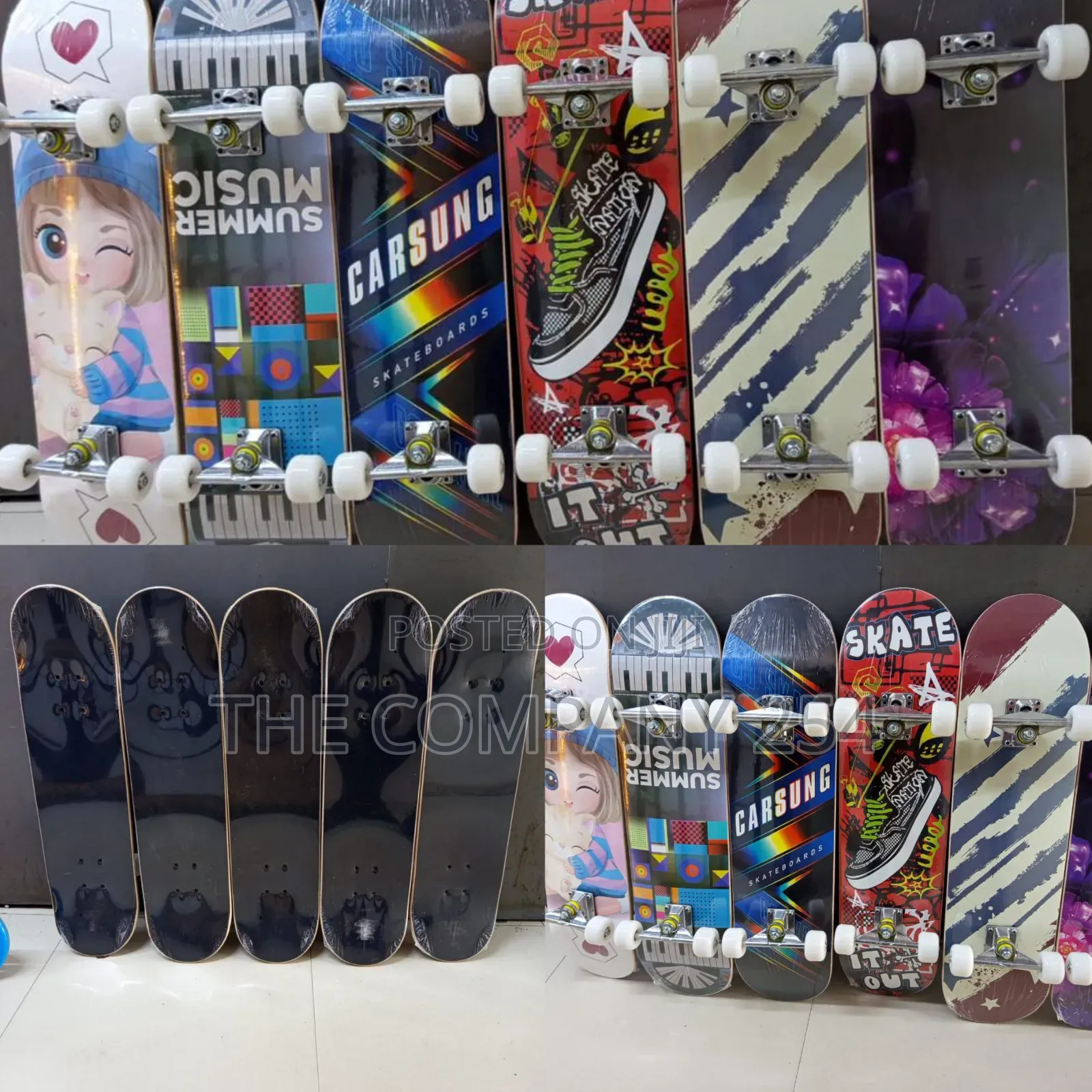 Long Skate Board With Grip Tape/ Antislide and Rubber Wheels
