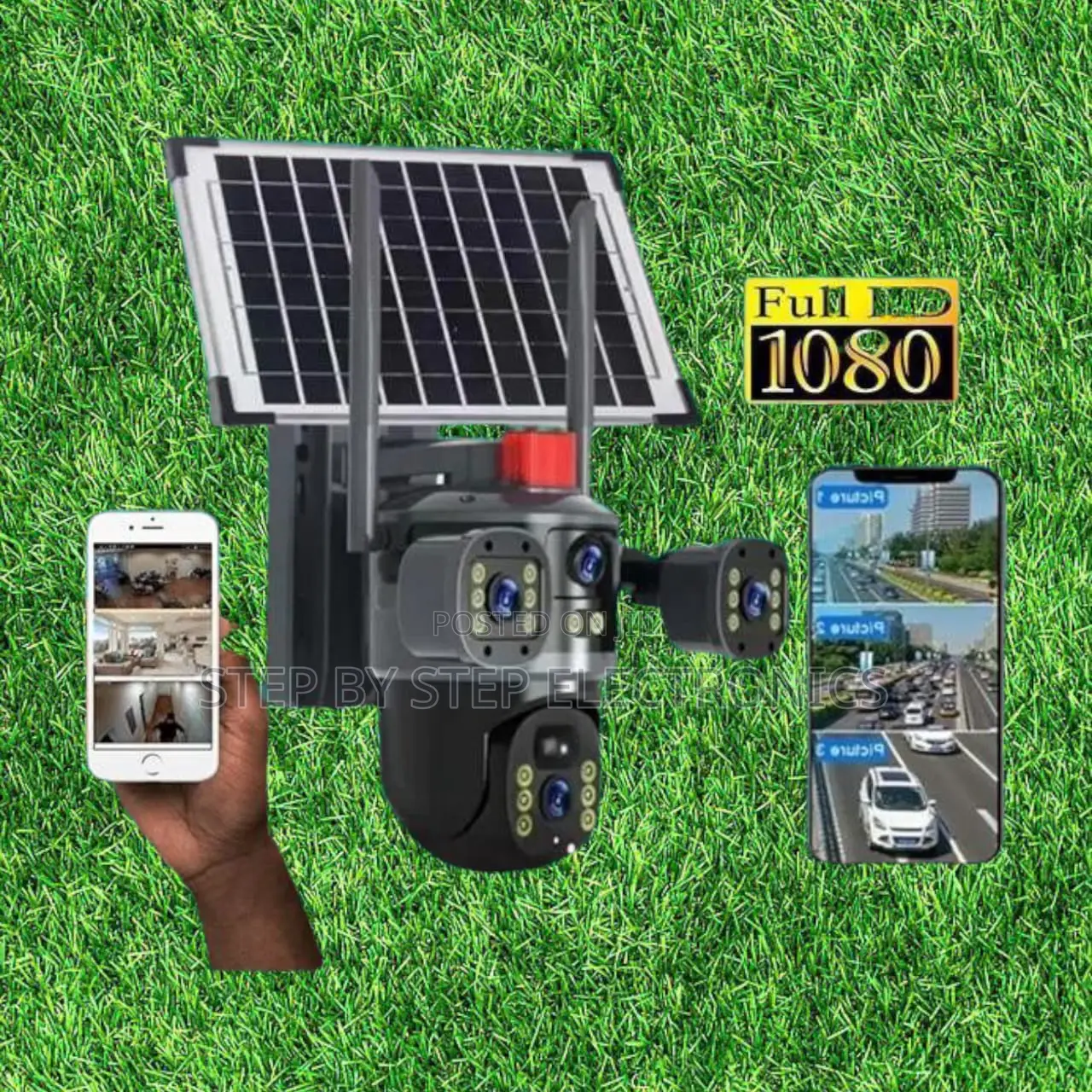 4 Lens 4g PTZ Solar Camera 12mp Two Way Audio With Sd Card Slot