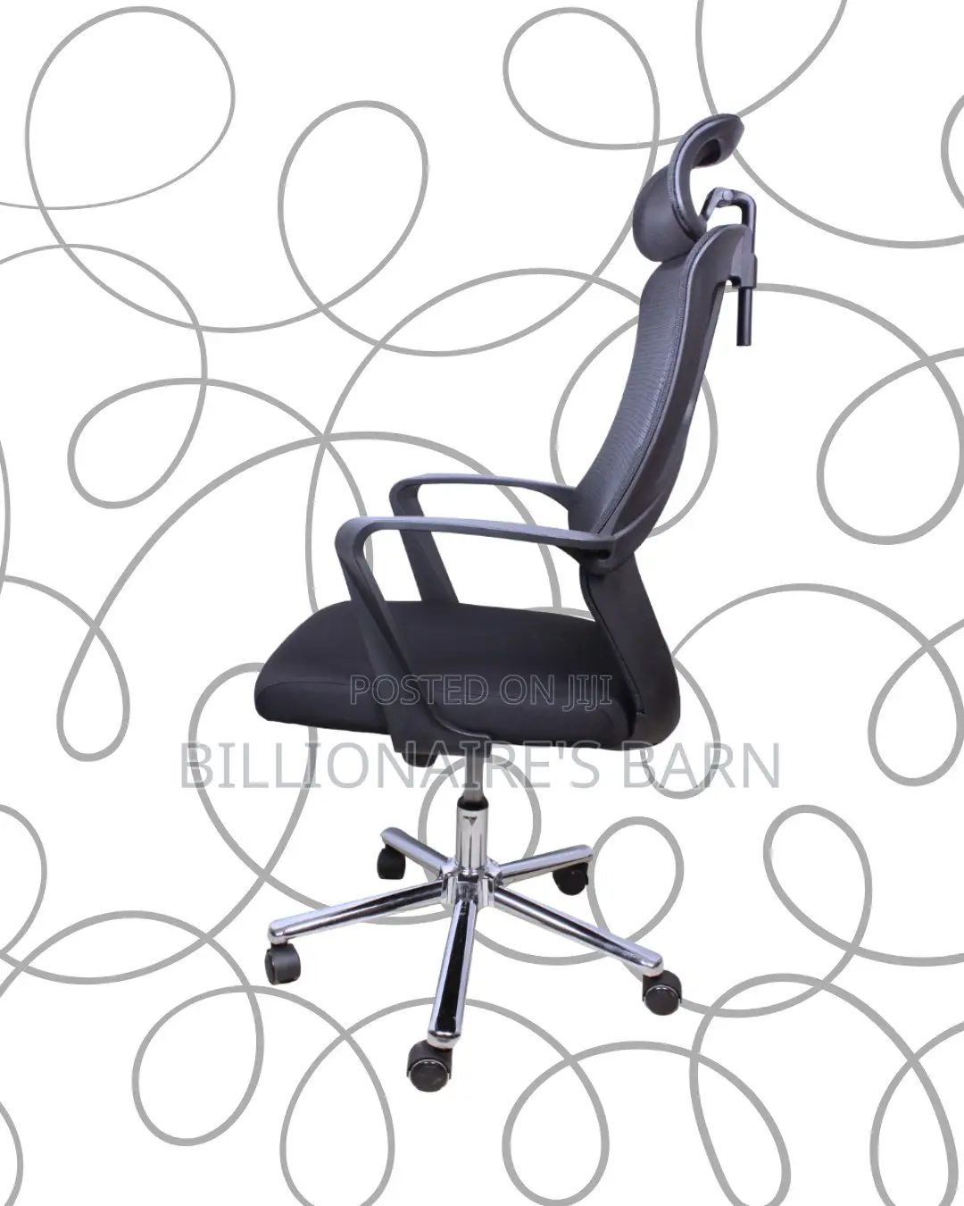 Modern High Back Mesh Office Chair — Strong Stable Base