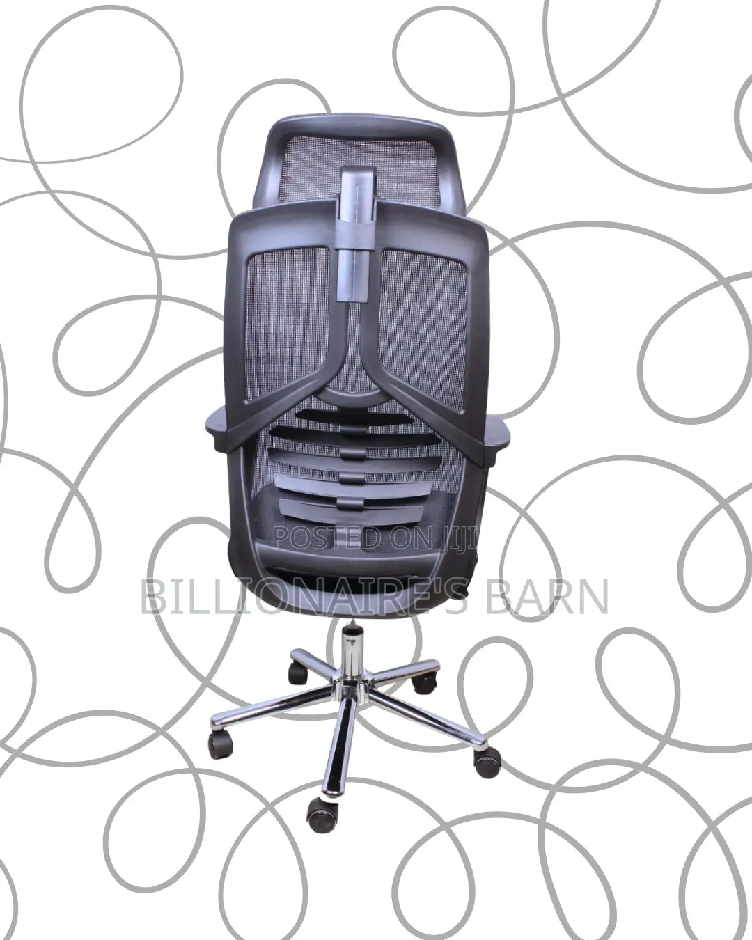 Modern High Back Mesh Office Chair — Strong Stable Base