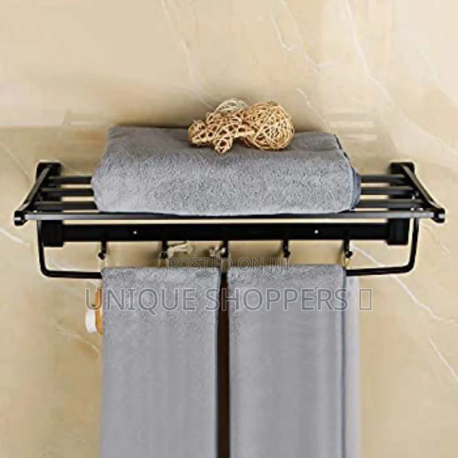 Black Metalic 55cm Bathroom Towels Rack