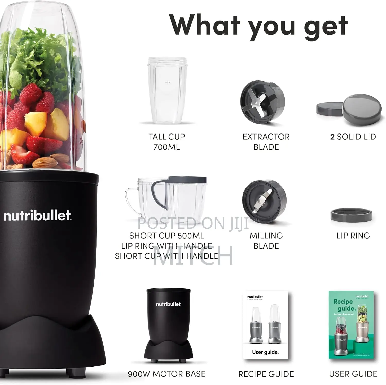 Nutribullet 900 Watts, 9 Piece Set, Blender, Nb-201