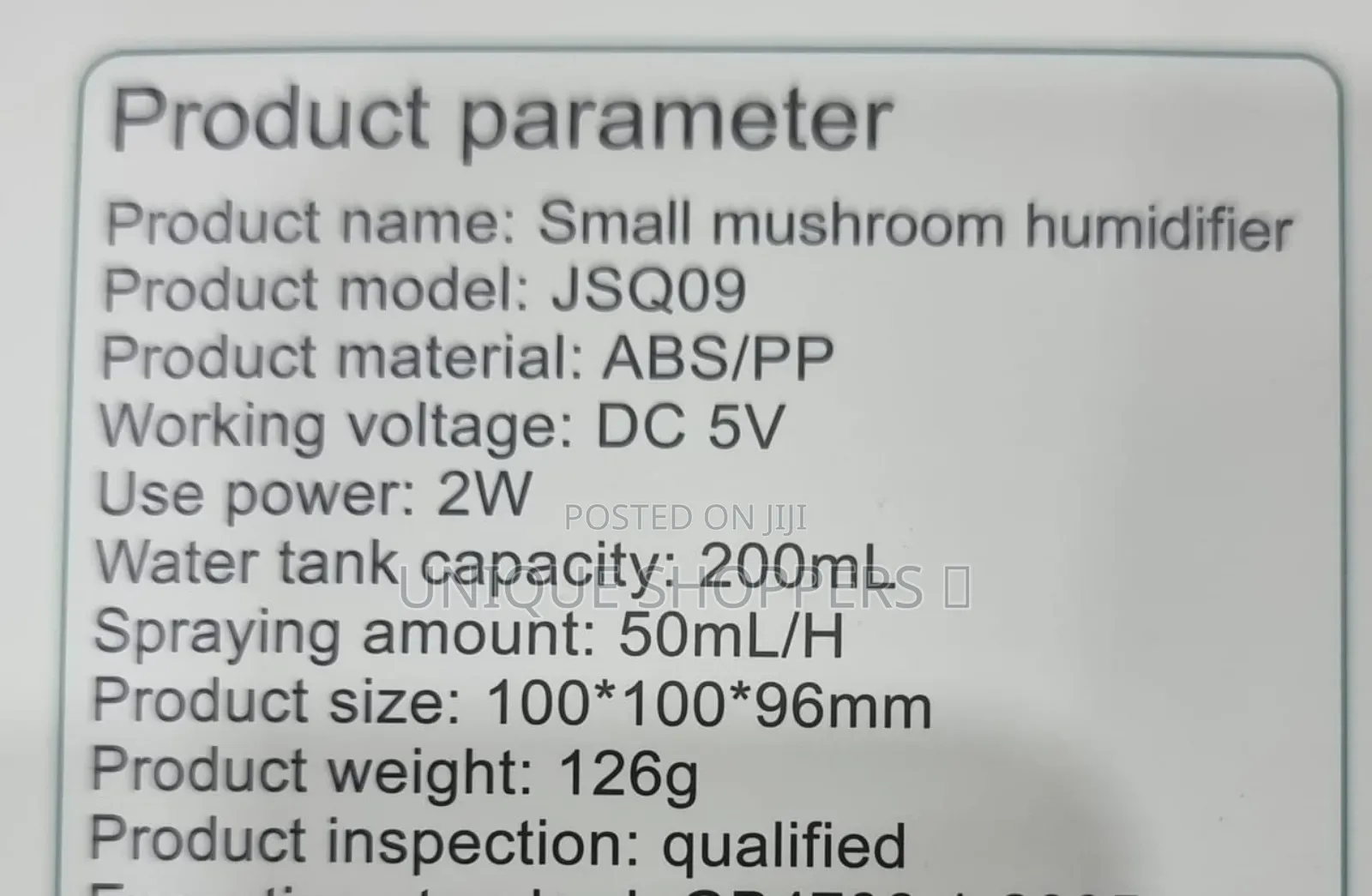 Small Mushroom Humidifier 200ml Tank 2w 50ml/H
