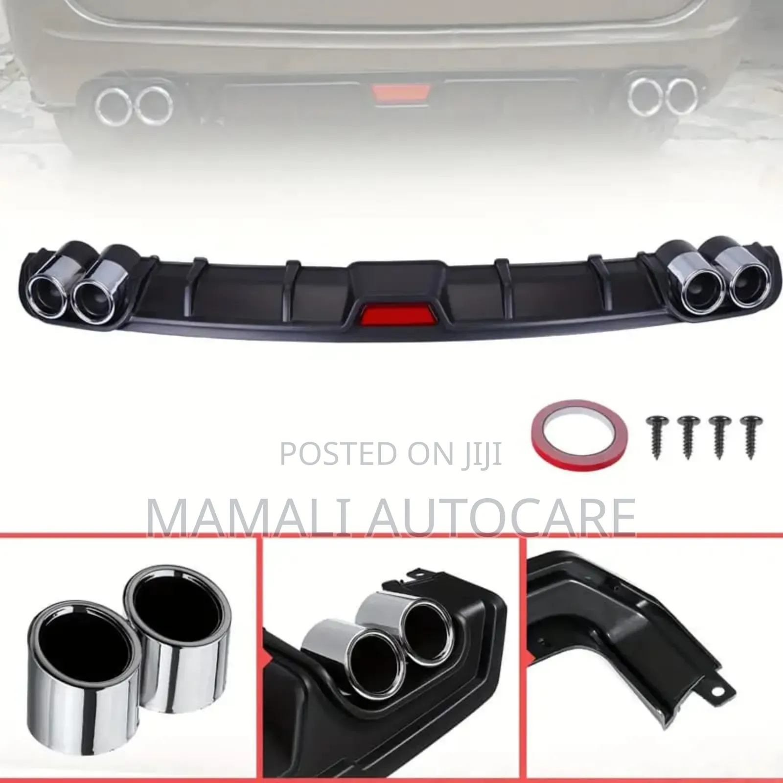 Universal Double Exhaust Bumper Lip Diffuser