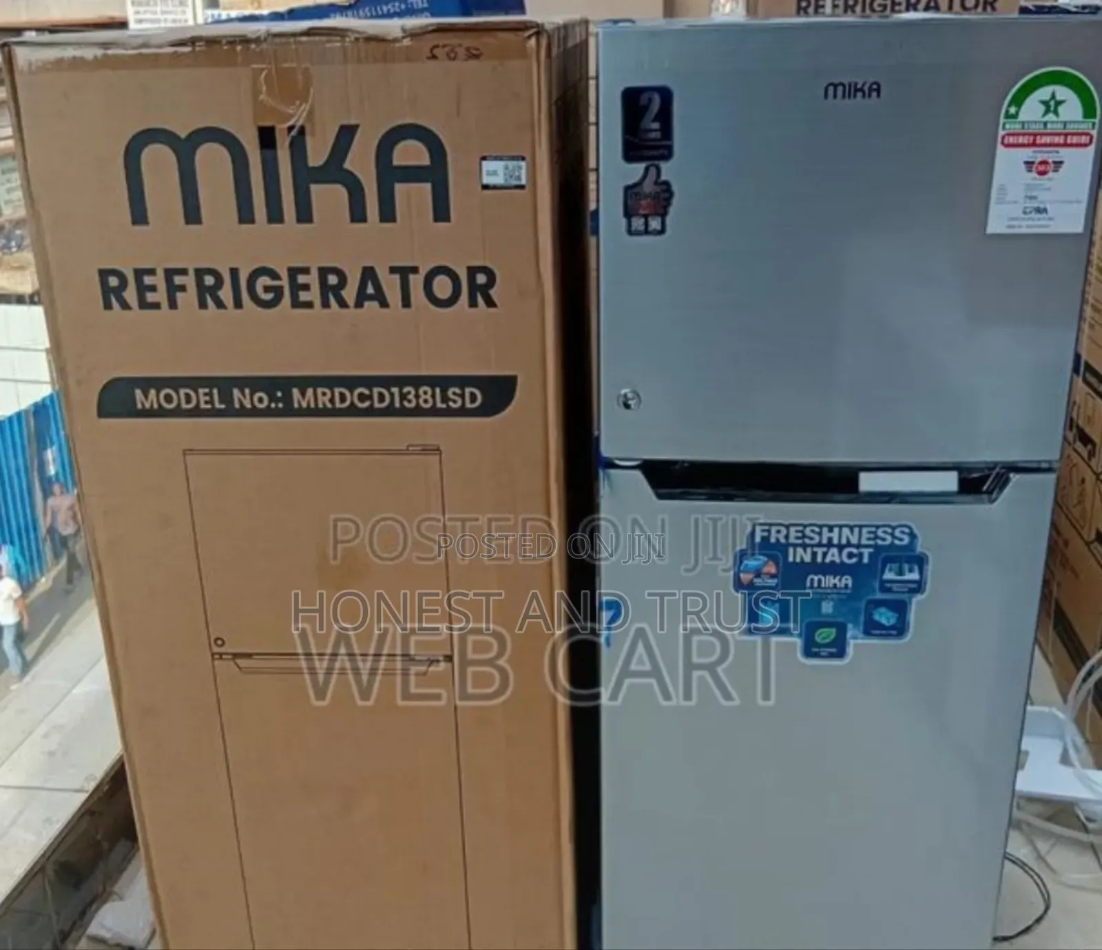 138 Litres Mika Double Door Refrigerator
