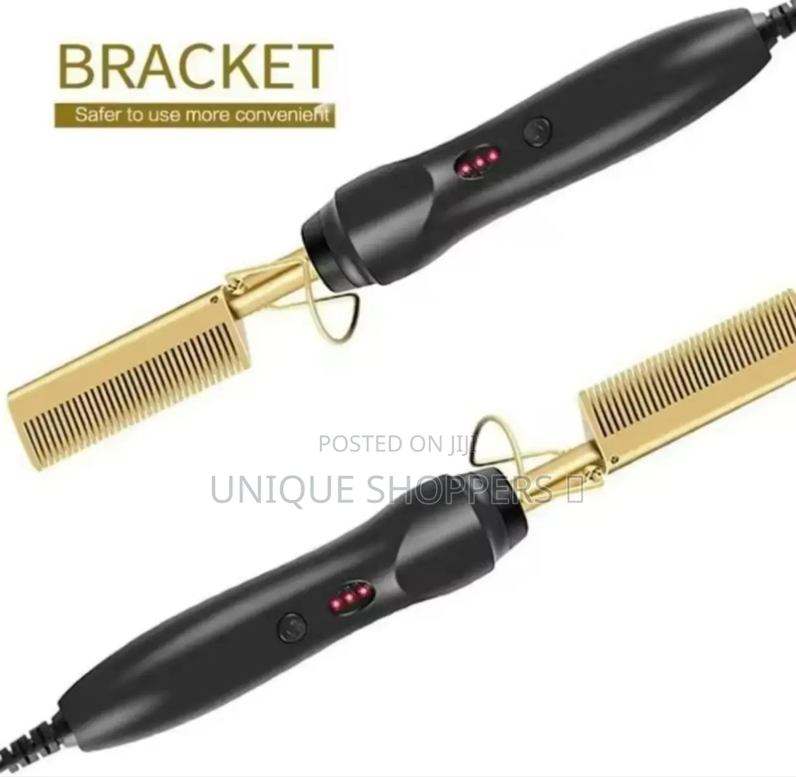Gold Electric Heat Comb Hair Straightener