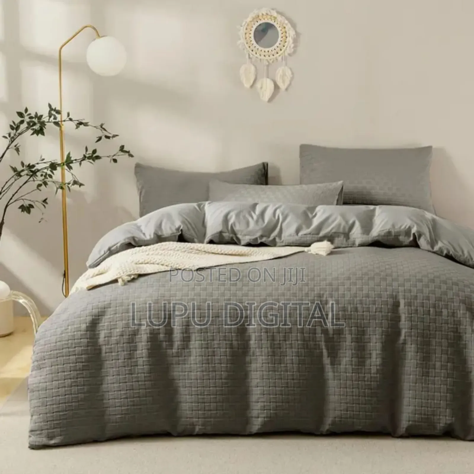 *Waffle Weaving Poplin Luxury Soft Cotton Duvet Cover Set