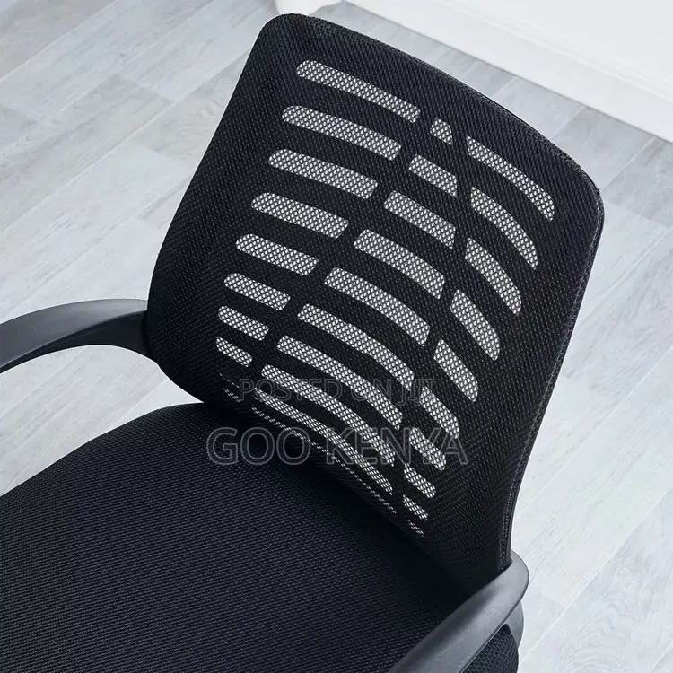 Office Chair; Height Adjustable Rotating Black Office Chair With Arms