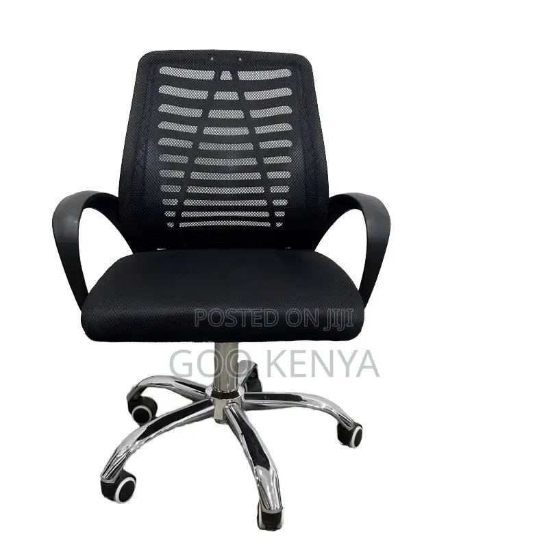 Office Chair; Height Adjustable Rotating Black Office Chair With Arms