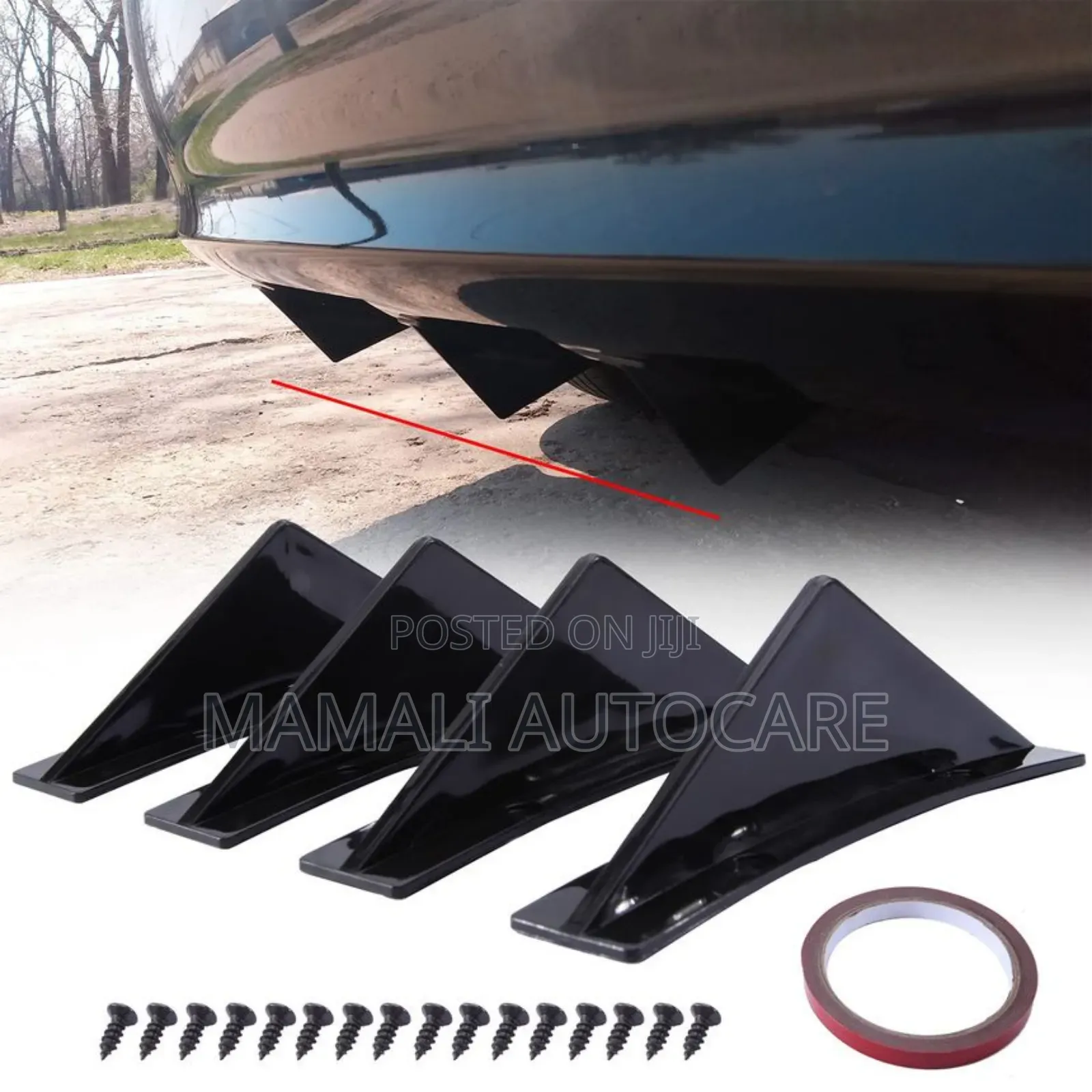 Universal 4 PCS Rear Bumper Diffuser Fins