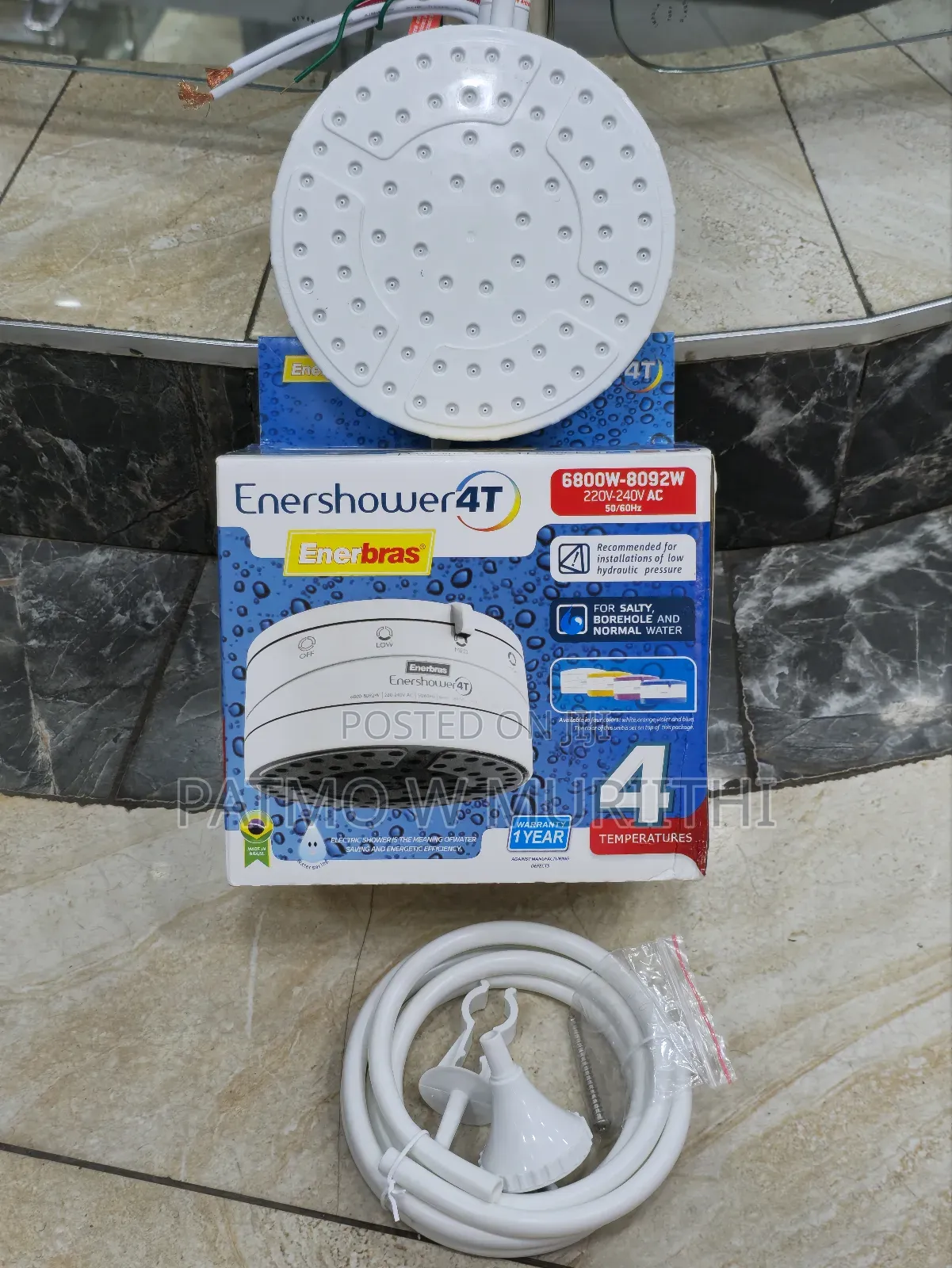 Shower Head-Enershower 4t Shower Head Salty/Fresh Water