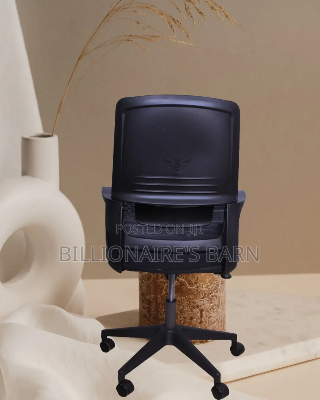 Black Ergonomic Mesh Office Chair | Minimal Headrest Support