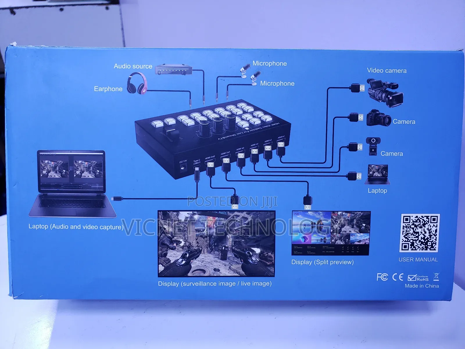 4 Inputs Hdmi Video Switcher for Live Streaming