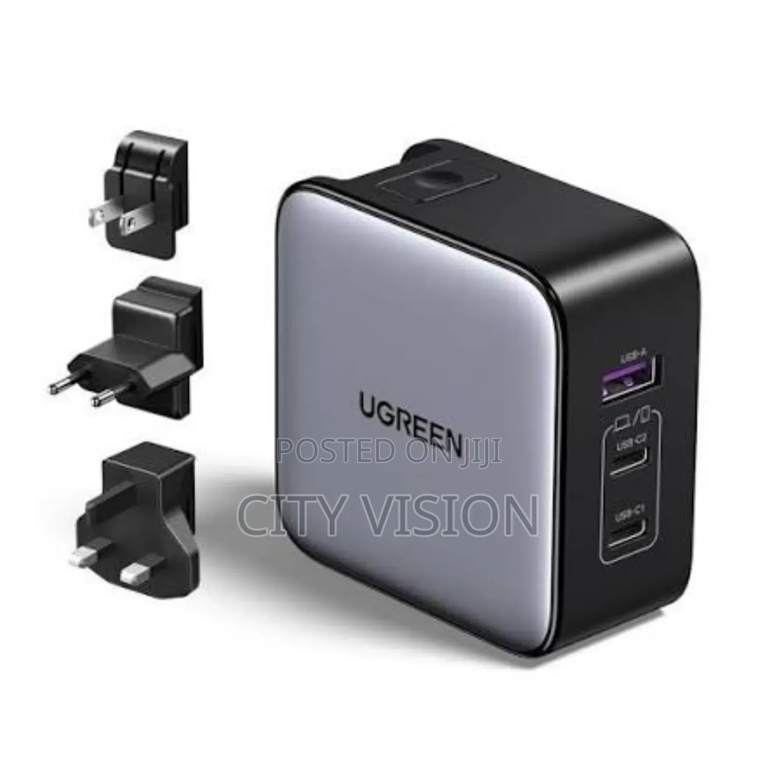 Ugreen 65w 3-Port Gan Fast Charger With Interchangeable