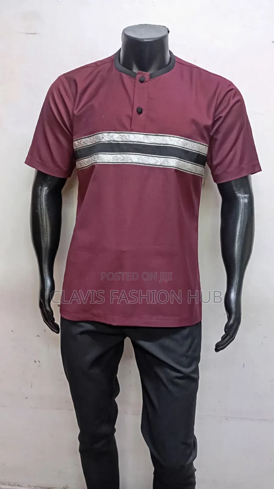 Ankara Men Maroon Shirts