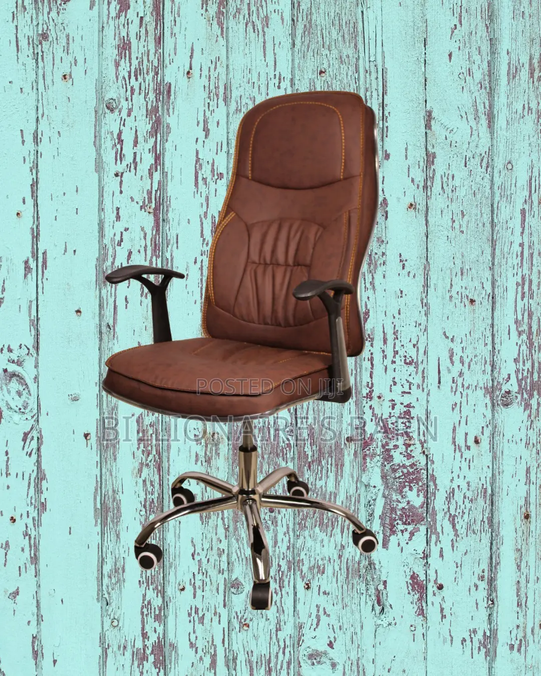 Ergonomic Executive Leather Chair | Sleek Padded Armrests