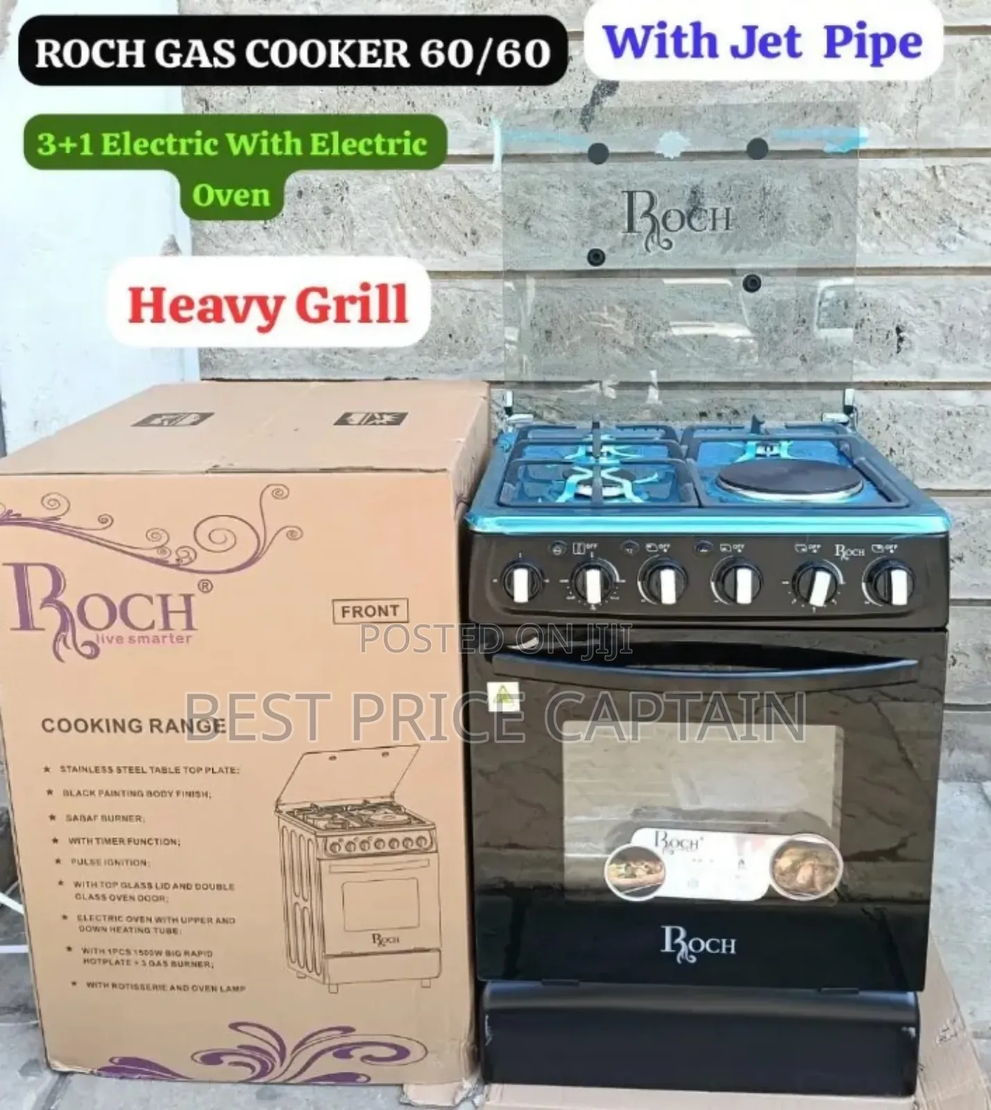60x60 Roch Standing 3+1 Cooker