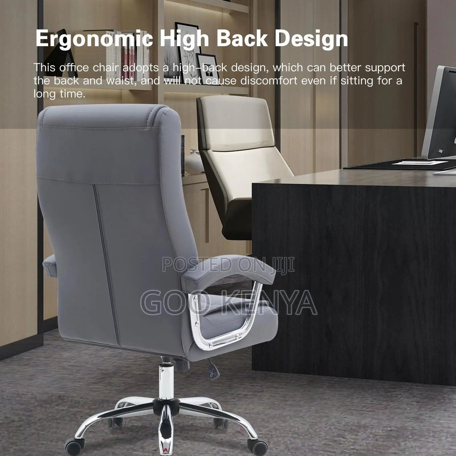 Office Chair; Modern Adjustable Leather Executive Office Chair