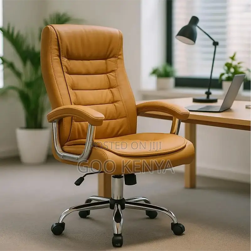 Office Chair; Modern Adjustable Leather Executive Office Chair