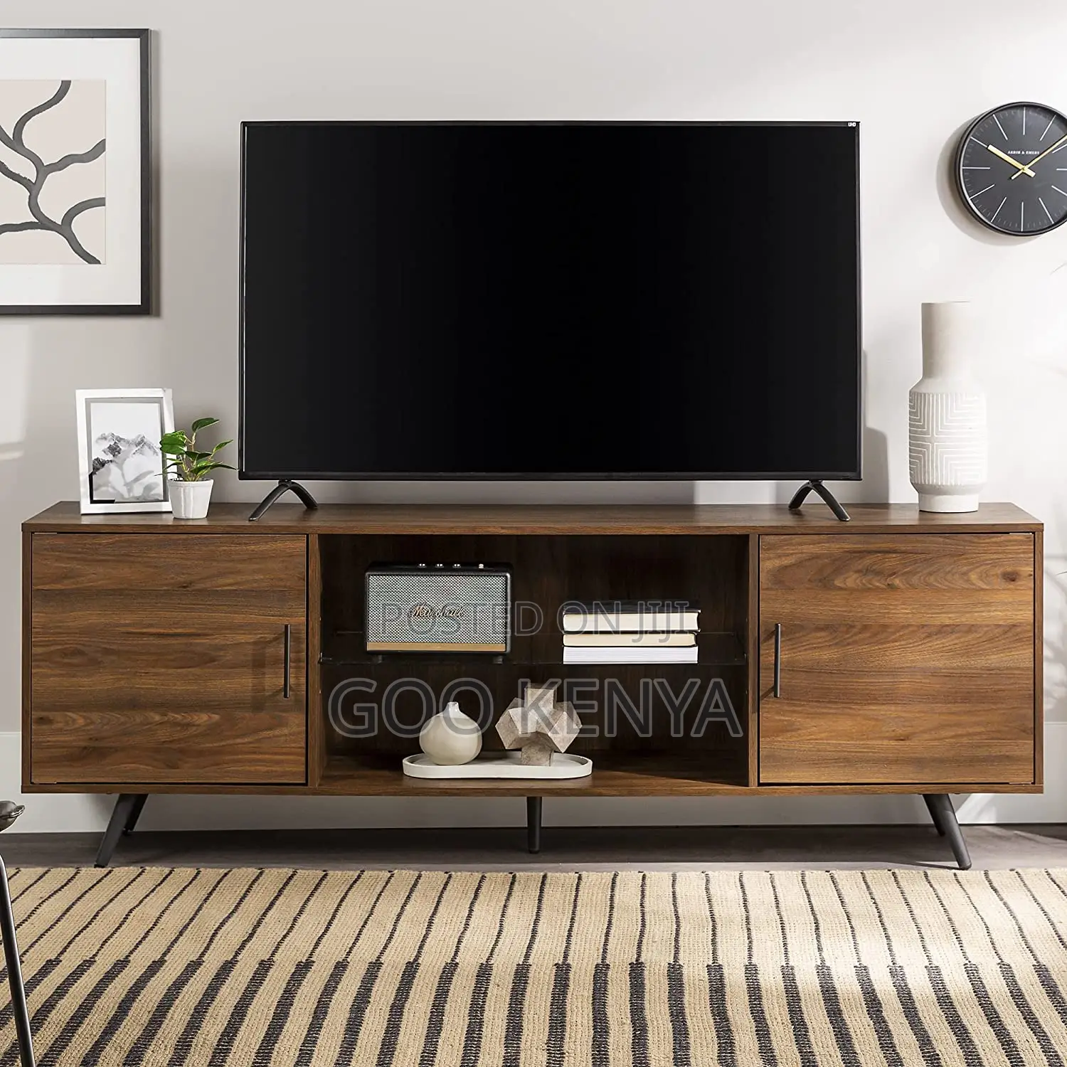 Tv Table; Modern Wooden Tv Stand With Cabinets